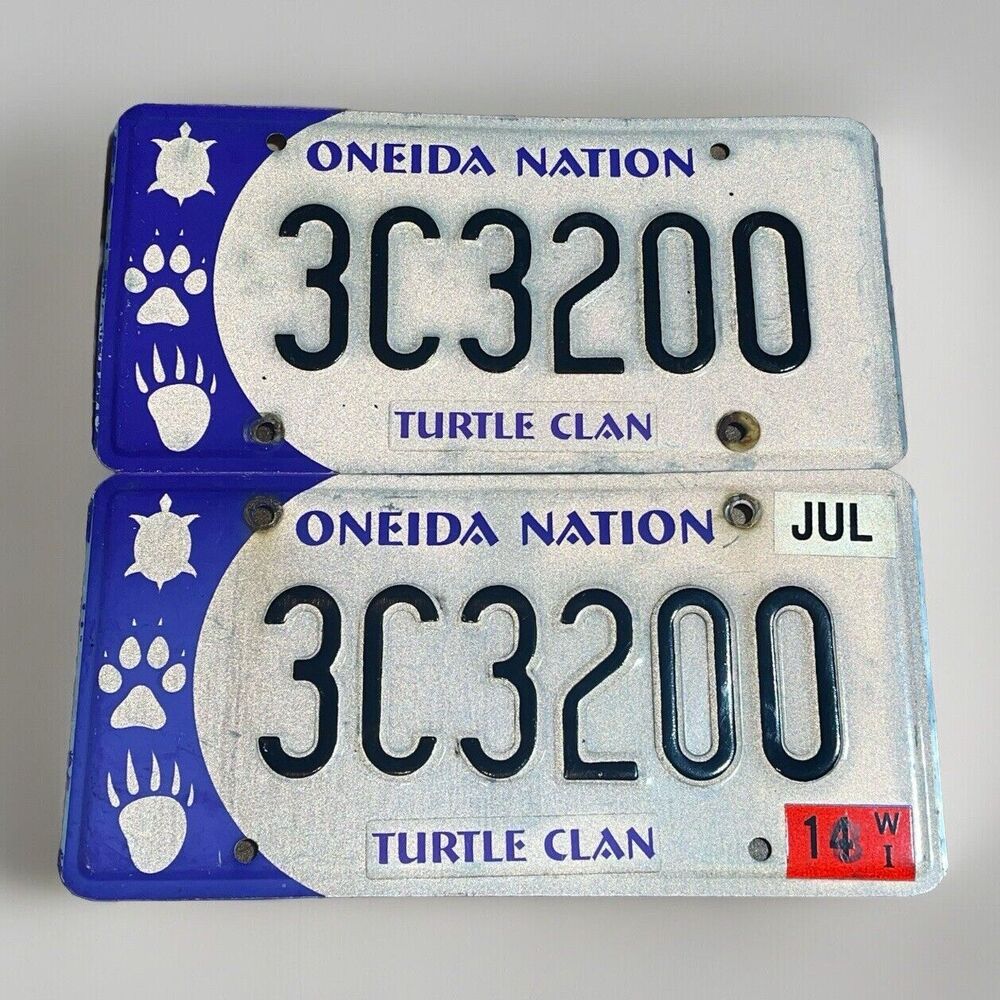 Vintage Oneida Nation Wisconsin American Indian Tribe License Plate Turtle Clan